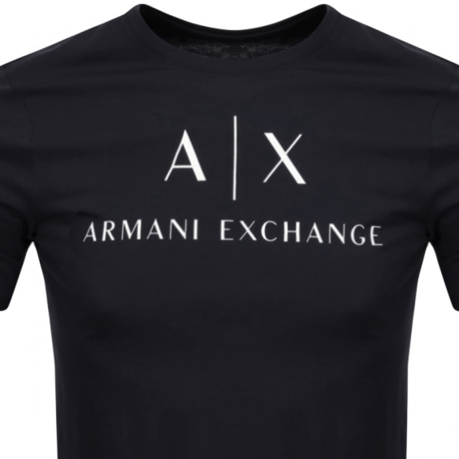 Alternative Image for ProductArmani Exchange Slim Crew Neck Logo T Shirt Navy2